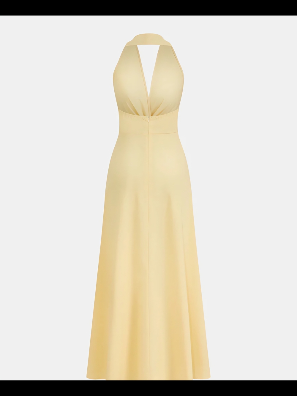 Commense Halter Knot-Front Maxi Dress in Pale Yellow - Picture 3 of 4